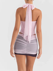 Halter Sleeveless Skinny Spring Summer Corset Backless Club Party Cami Top