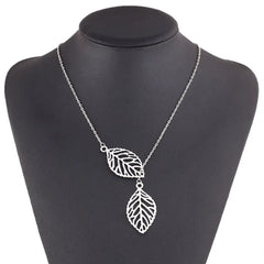 Punk Fashion Minimalist Two Leaves Clavicle Summer Beach Necklake