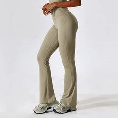 Feeling Workout High Waist Push Up Flared Pants Dancing Fitness Tights Breathable Sports Leggings