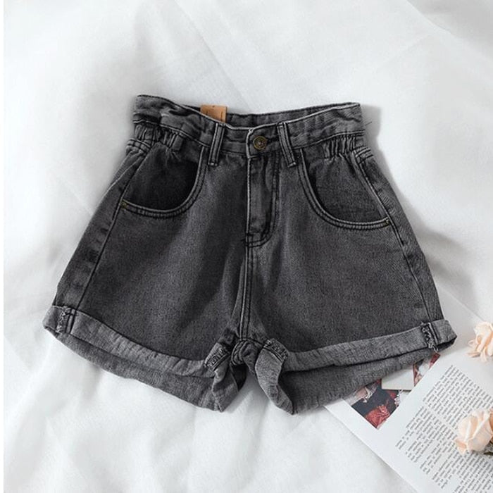 Casual Loose Ladies Fashion Elastic Waist Wide Leg Shorts