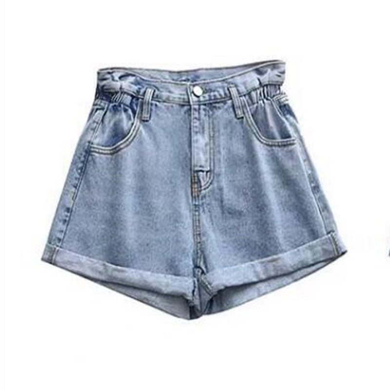 Casual Loose Ladies Fashion Elastic Waist Wide Leg Shorts