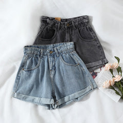 Casual Loose Ladies Fashion Elastic Waist Wide Leg Shorts