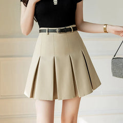New Fashion Black Mini Pleated Spring Summer High Waist A-line Short Korean Woman Casual Skirt