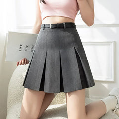 New Fashion Black Mini Pleated Spring Summer High Waist A-line Short Korean Woman Casual Skirt