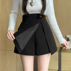 New Autumn Winter Woolen Korean Chic High Waist Shorts Shorts