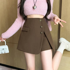 New Autumn Winter Woolen Korean Chic High Waist Shorts Shorts