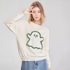 New Halloween Ghost Cute Couple Autumn Winter Fashion Knitting Pullovers Sweater