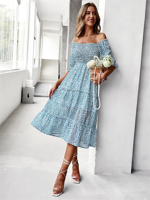 Elegant Boho Chiffon Party Beach Summer Dress