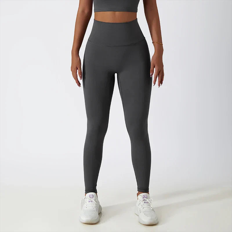 New High Waist Belly Lifting Buttocks Fitness Pants Gym Running Breathable Sports Leggings