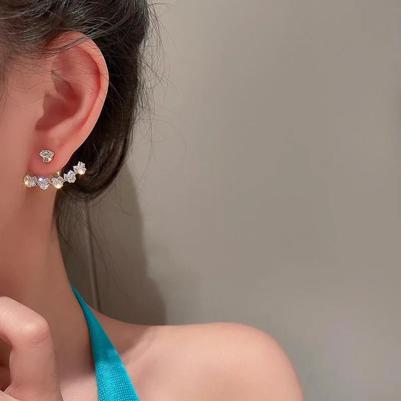 New Trend Style Round Crystal Flower Rhinestone Fashion Birthday Gifts Earring
