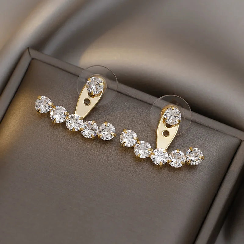 New Trend Style Round Crystal Flower Rhinestone Fashion Birthday Gifts Earring
