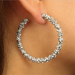 Vintage Gold Round Geometric Statement Metal Hanging Fashion Earring