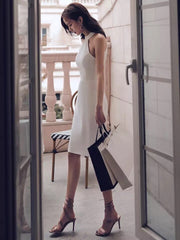 New Short Sheath Halter Backless Sexy Lady Girl Prom Dress