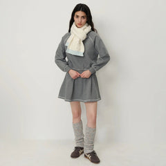 Winter Wool Blend Elegant Minimalist Two Color Splicing Scarf