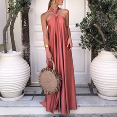 Off Shoulder Hollow Out Backless Maxi Dress