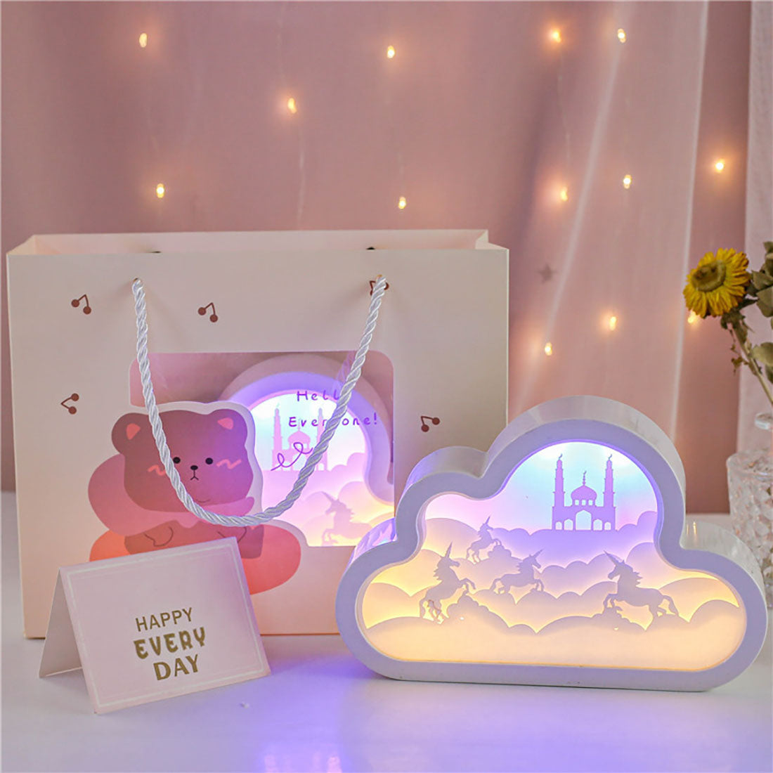 Unicorn Wonderland 3D Paper Art Lamp