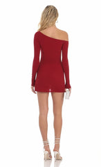 Versatile Off-Shoulder Solid Color Short Skirt
