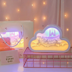 Unicorn Wonderland 3D Paper Art Lamp