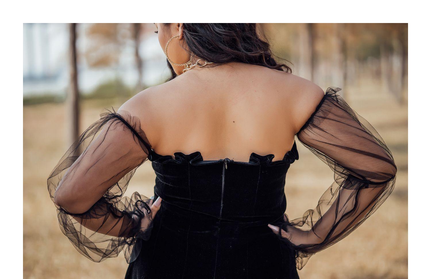 Sexy Off Shoulder Lantern Sleeve Mini Dress