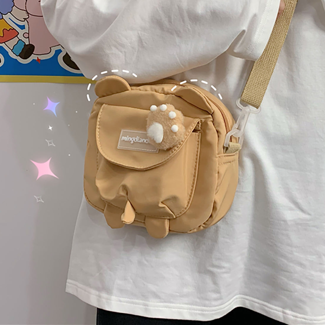 Cute Bear Ears Head Mini Crossbody Bag