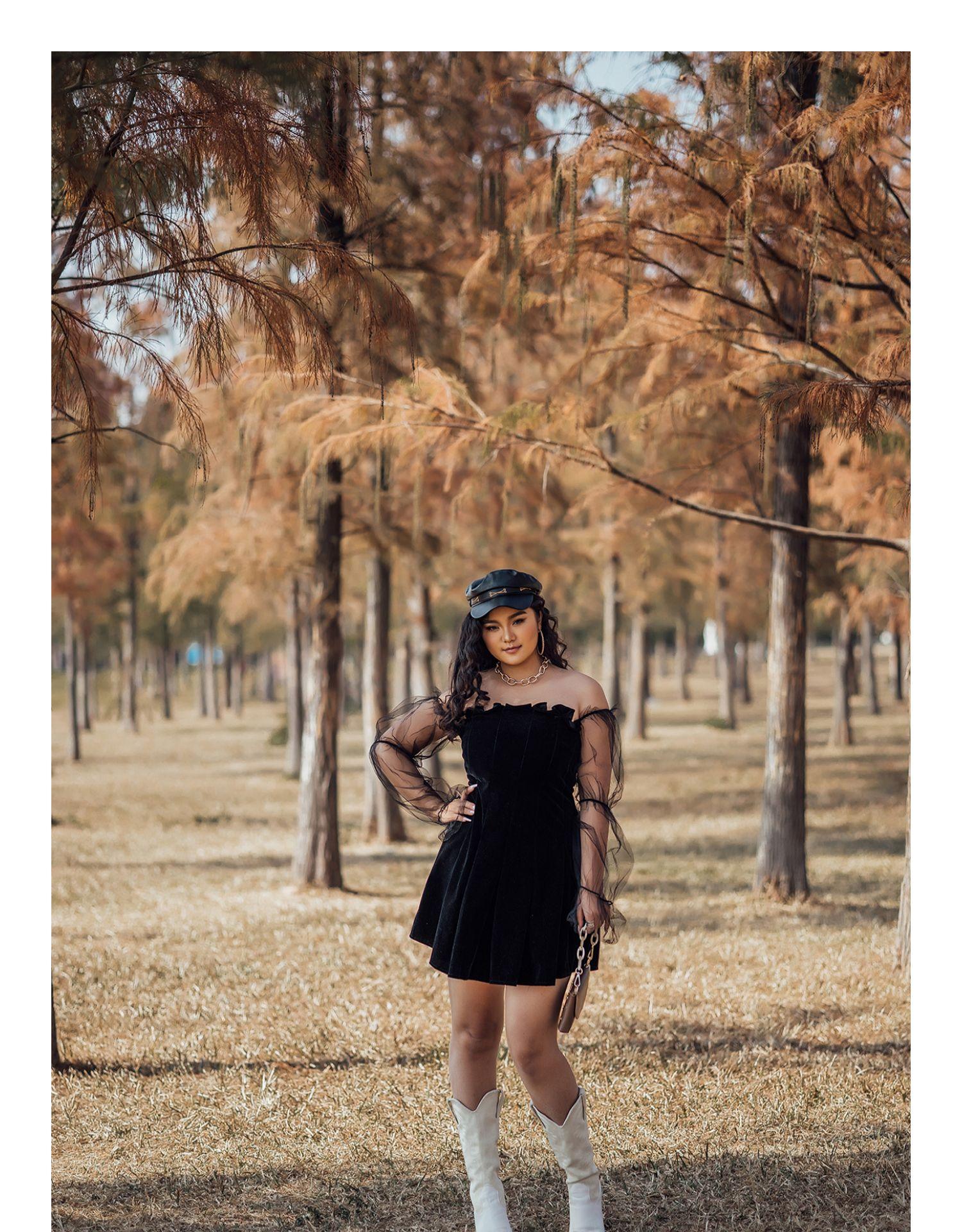 Sexy Off Shoulder Lantern Sleeve Mini Dress