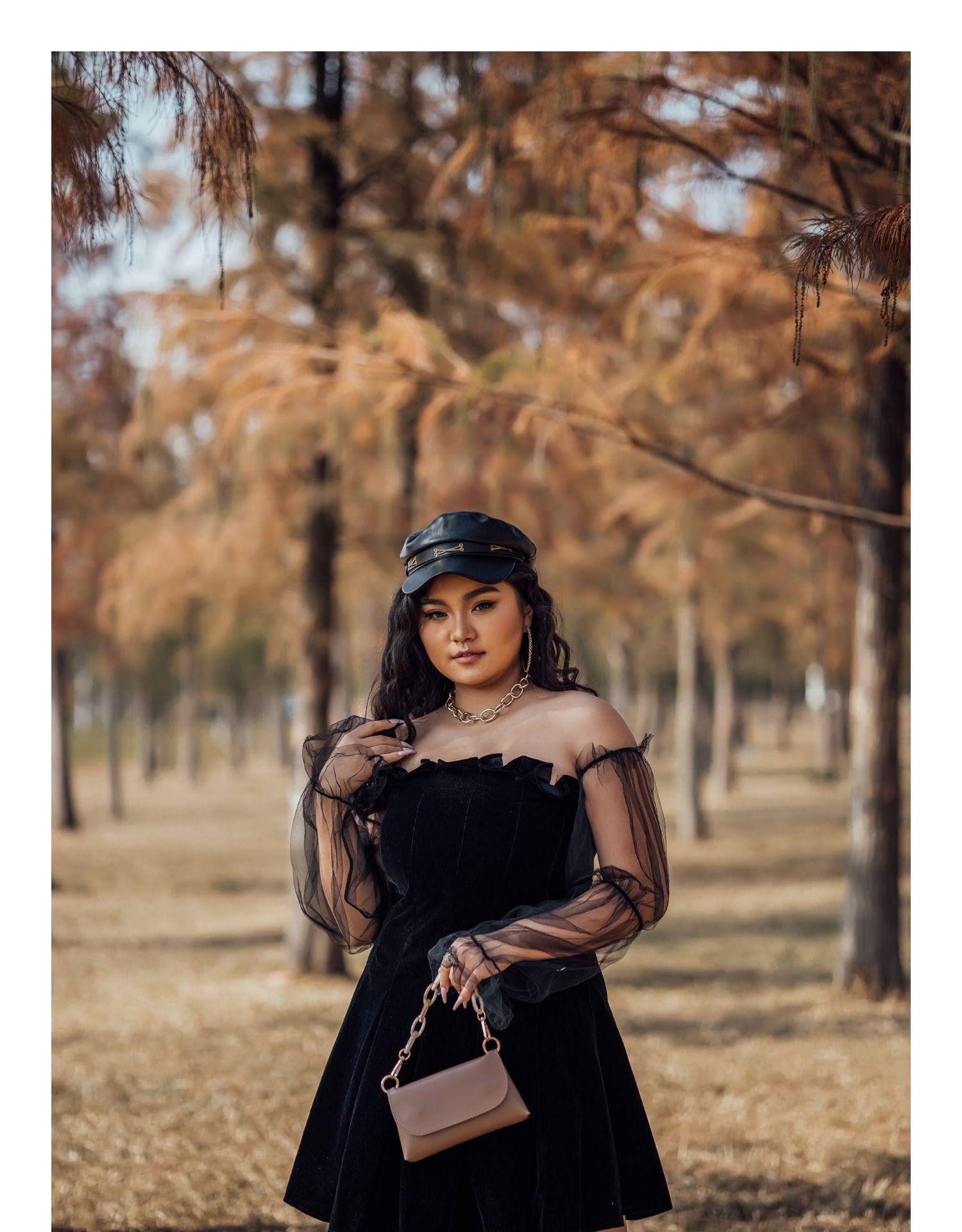 Sexy Off Shoulder Lantern Sleeve Mini Dress