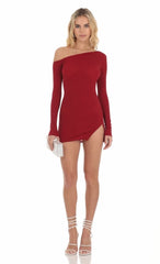 Versatile Off-Shoulder Solid Color Short Skirt