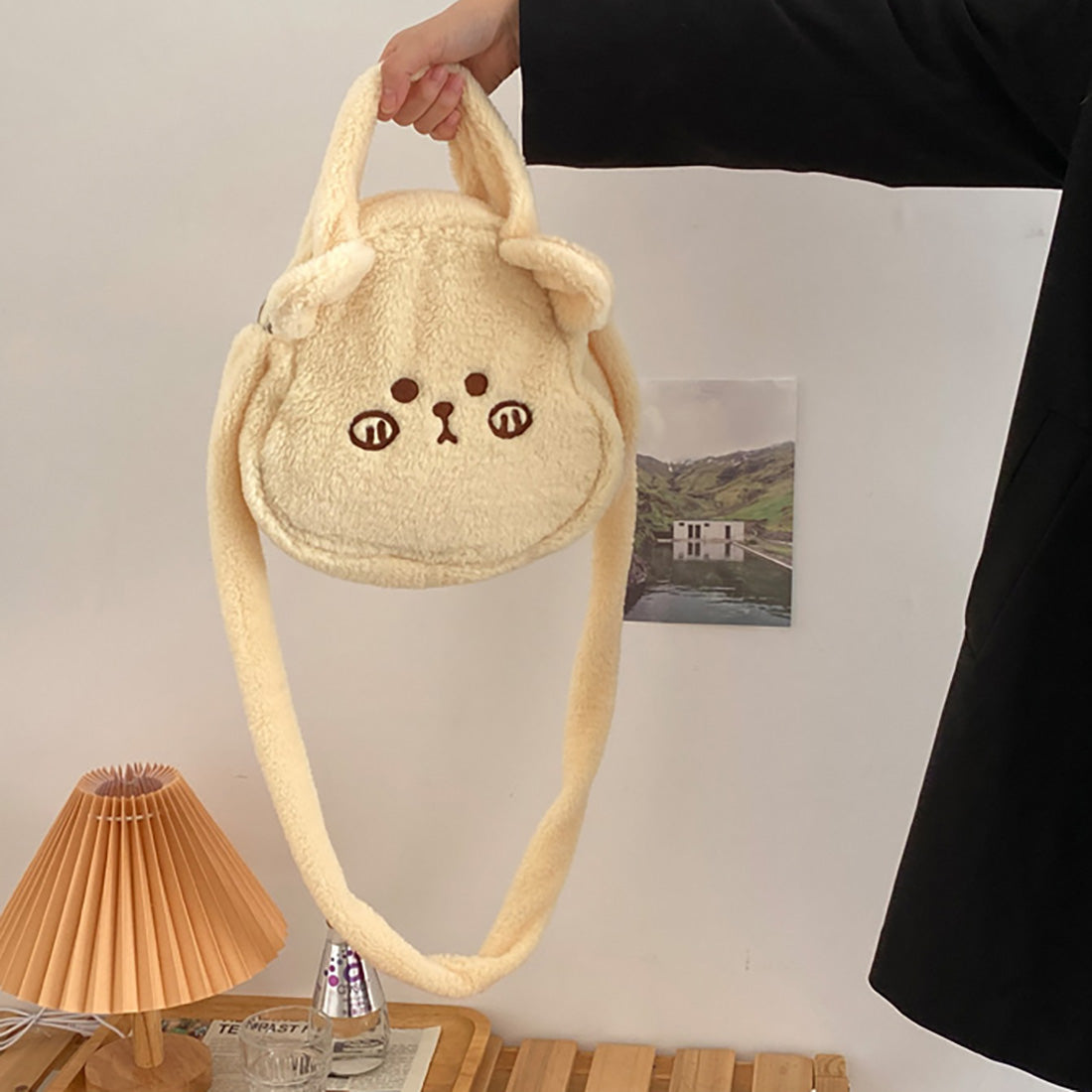Brown Bear Plush Crossbody Bag
