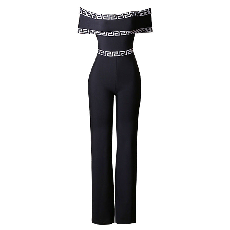 Ryleigh Black Printed Bandage Jumpsuit