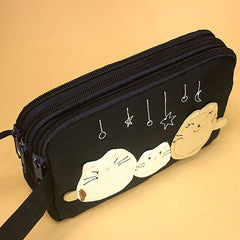 Cute Cartoon Kitty Embroidery Credit Card Holder Wallet