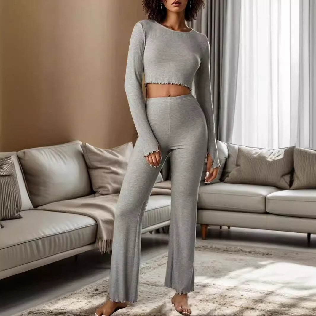 AliExpress New Forgiving Long Sleeve Cropped Long Pants Casual Set Suit