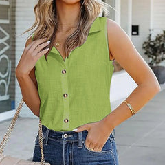 OL Business Work Turn-Down Collar Blouse Harajuku Female Summer Cami Top