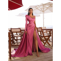 One-shoulder Long Sleeve Cocktail Dress