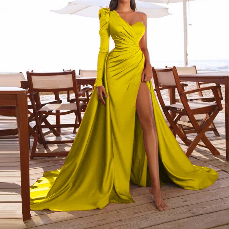 One-shoulder Long Sleeve Cocktail Dress