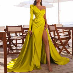 One-shoulder Long Sleeve Cocktail Dress