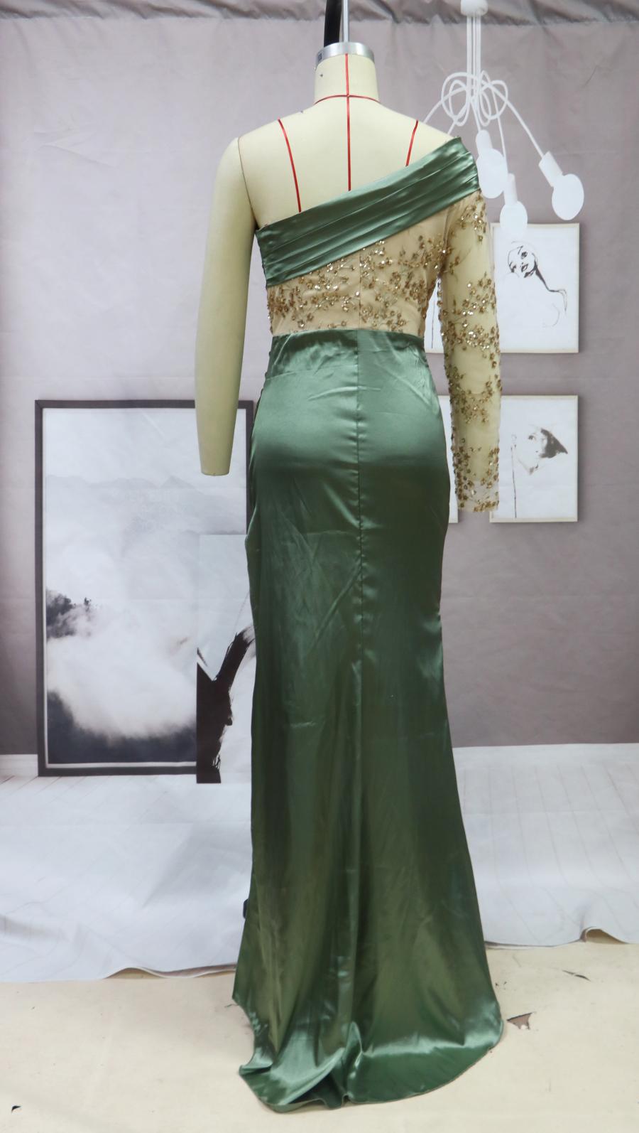 One-shoulder Sequin splicing Cocktail Dresses