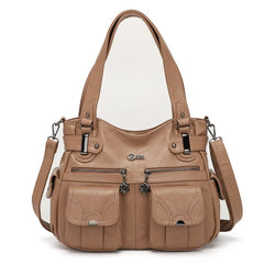 PU Leather Large Designer Tote Messenger Crossbody Shoulder Bag