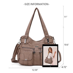 PU Leather Large Designer Tote Messenger Crossbody Shoulder Bag