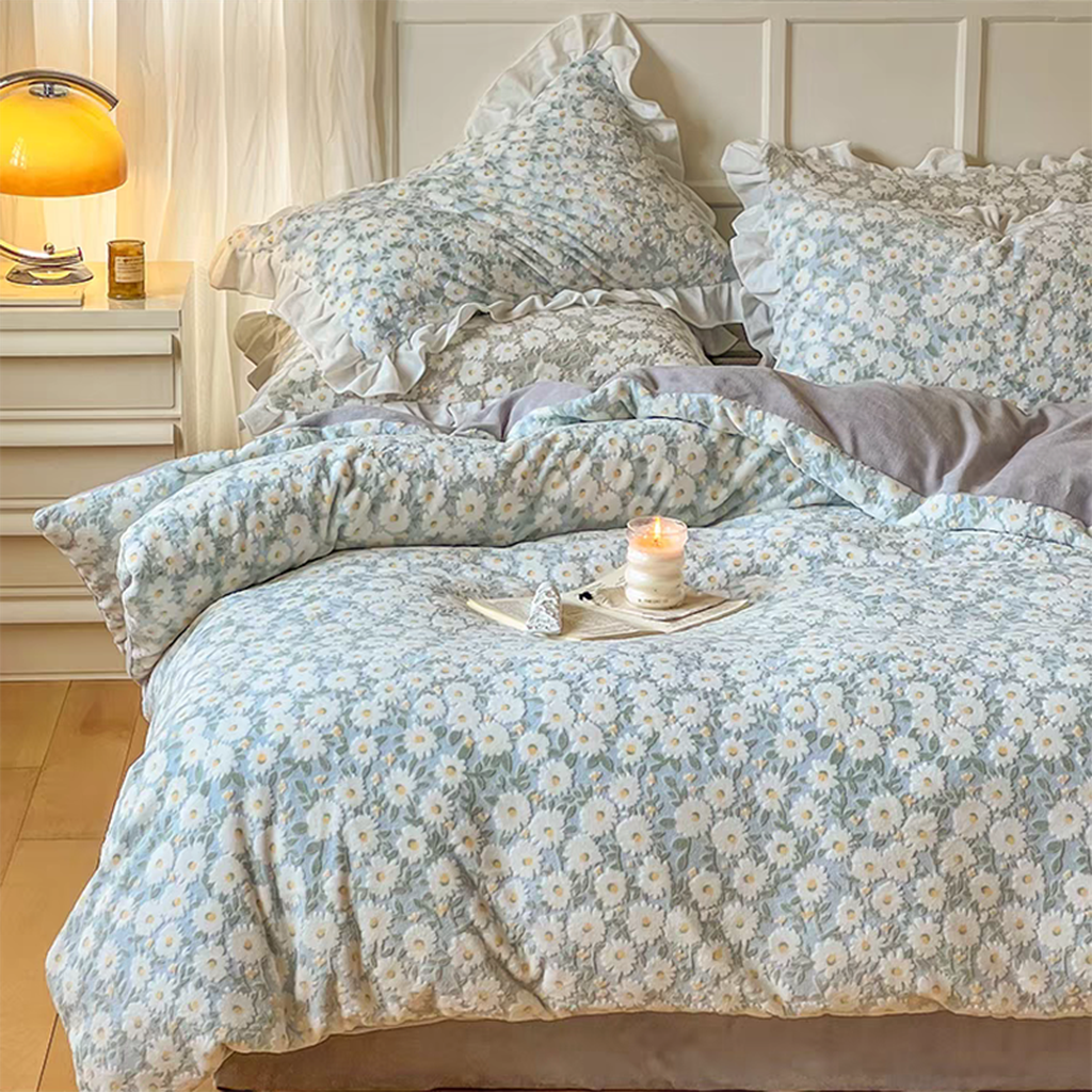 Pastel Daisy Bedding Set - Sage Green