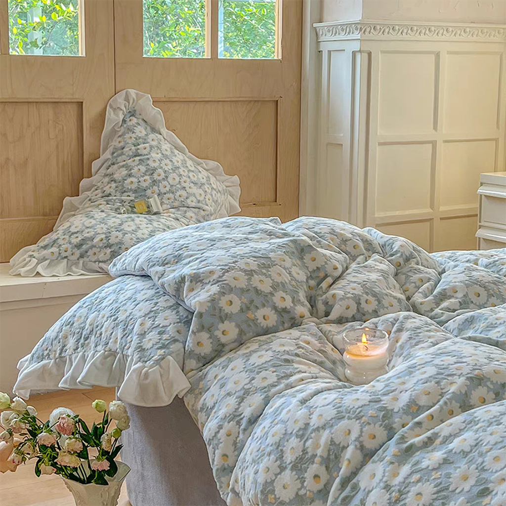 Pastel Daisy Duvet Cover - Pink