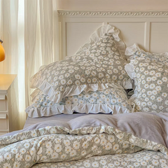 Pastel Daisy Bedding Set - Sage Green
