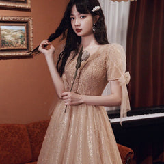 Pearls Beading Tulle Party Dresses