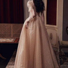 Pearls Beading Tulle Party Dresses