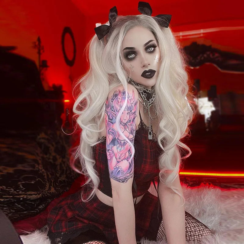 Plaid New Contrast Lace Pleated Vintage Skater Clothes Harajuku Gothic England Style Y2K Skirt
