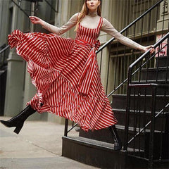 Plus size bohemian maxi dress square collar sashes pleated dress
