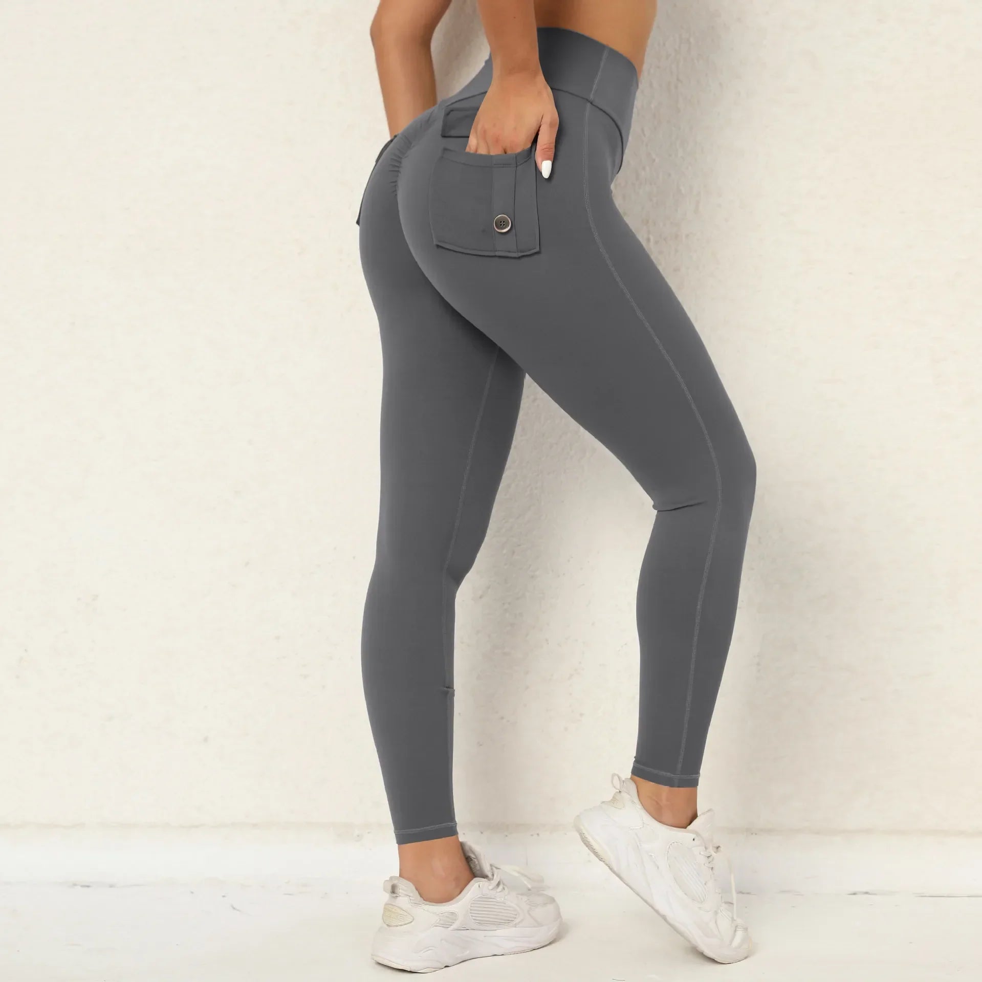 Pockets Yoga Pants High Waist Workout Fitness Running Tights Female Push Up Sports Leggings