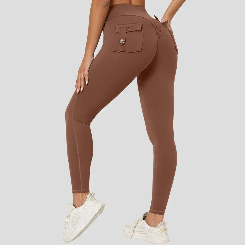 Pockets Yoga Pants High Waist Workout Fitness Running Tights Female Push Up Sports Leggings