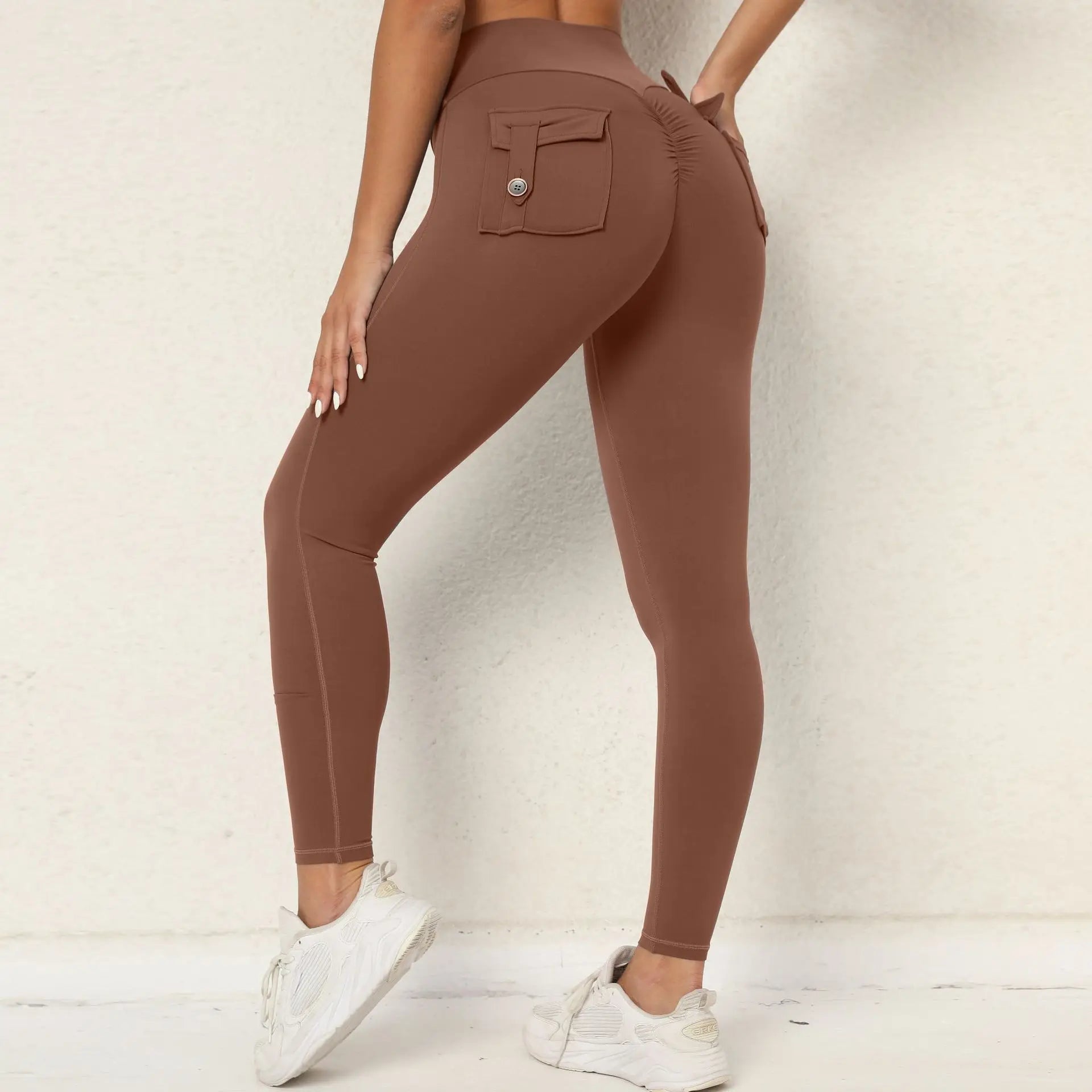 Pockets Yoga Pants High Waist Workout Fitness Running Tights Female Push Up Sports Leggings