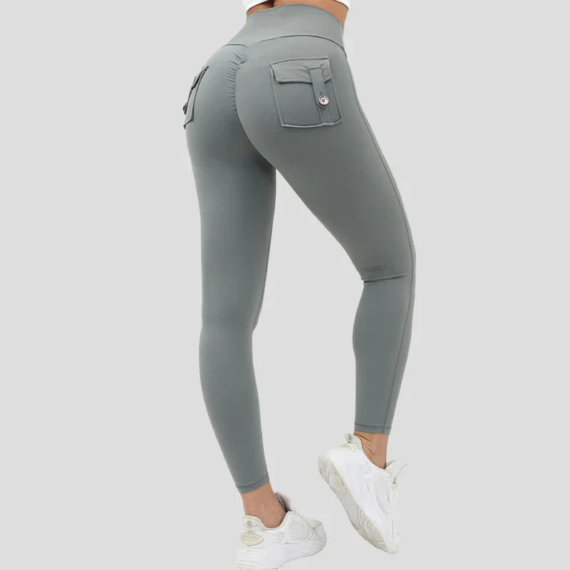 Pockets Yoga Pants High Waist Workout Fitness Running Tights Female Push Up Sports Leggings