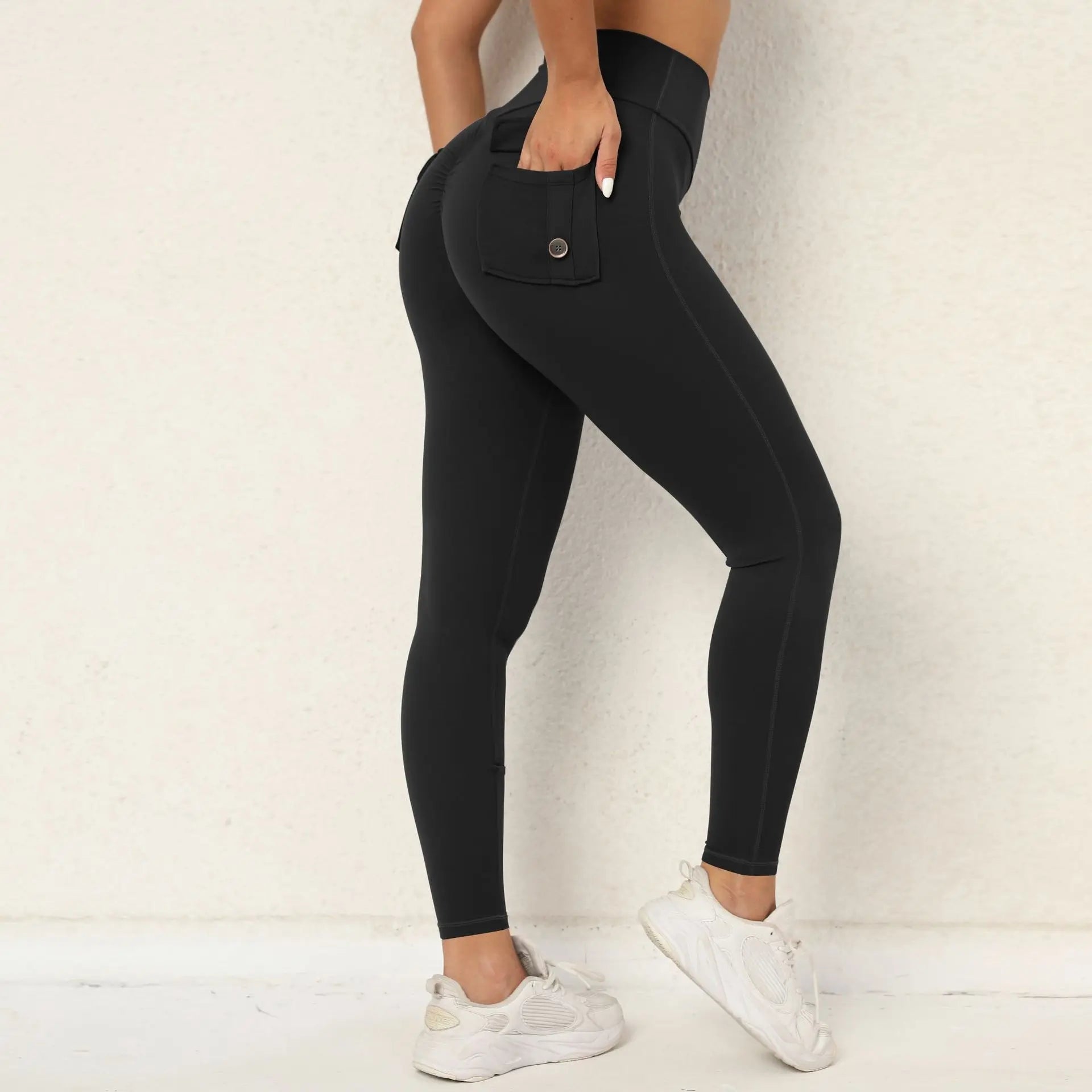 Pockets Yoga Pants High Waist Workout Fitness Running Tights Female Push Up Sports Leggings